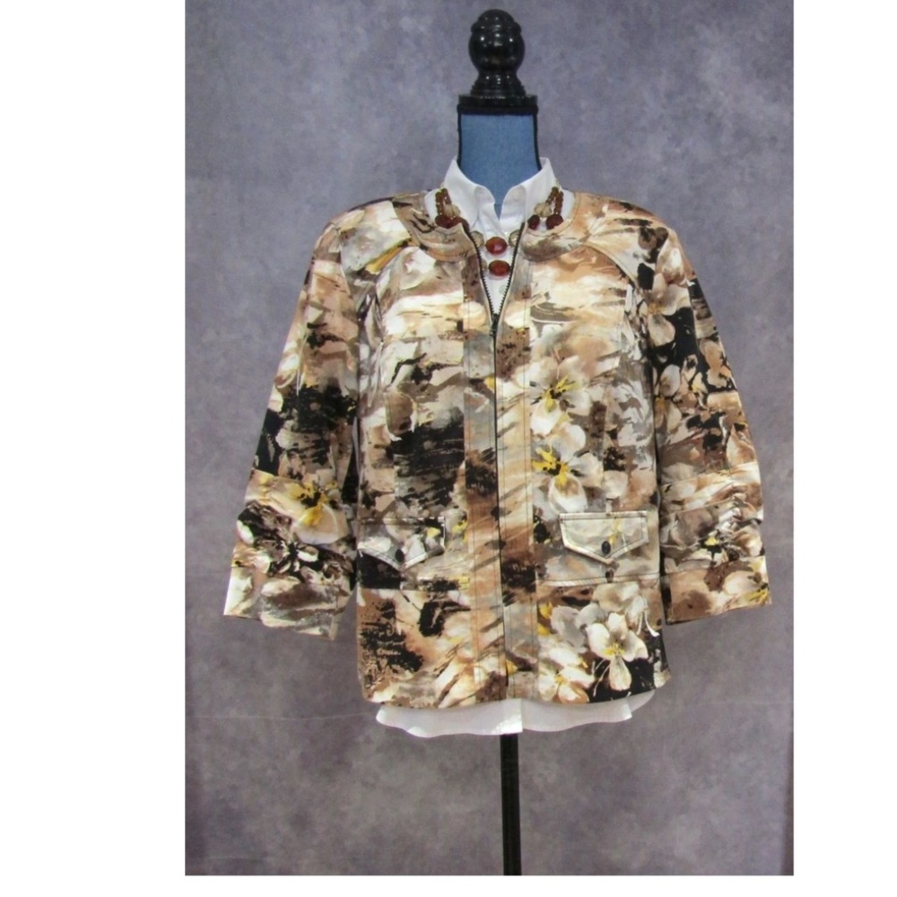 Coldwater Creek Floral Blazer Jacket Size 18W